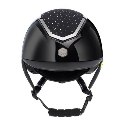 EQx by Charles Owen Kylo MIPS Wide Brim, Black Gloss/Silver Crystal Helmet