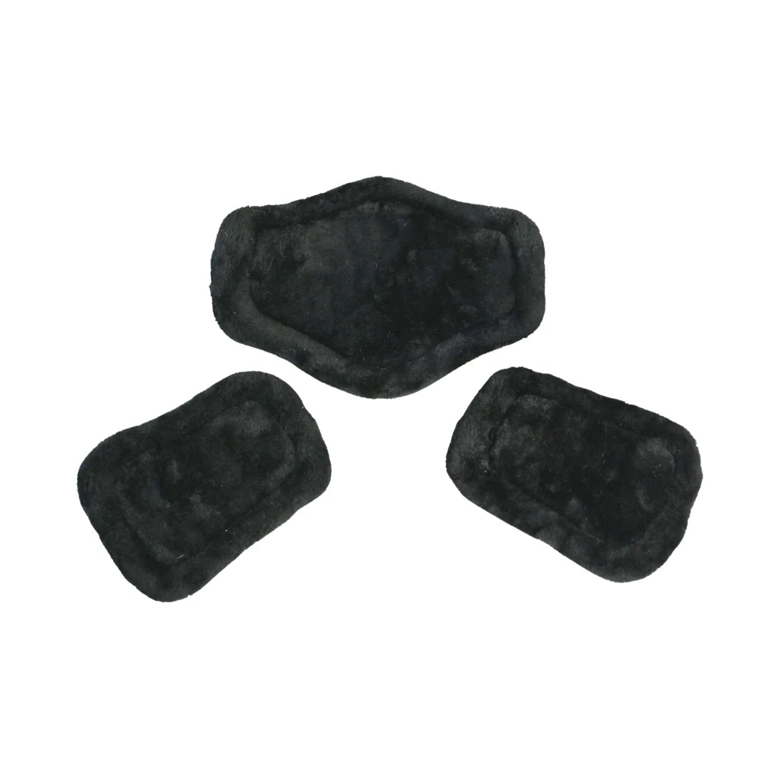 Set of black fleece pads for short comfort girth.