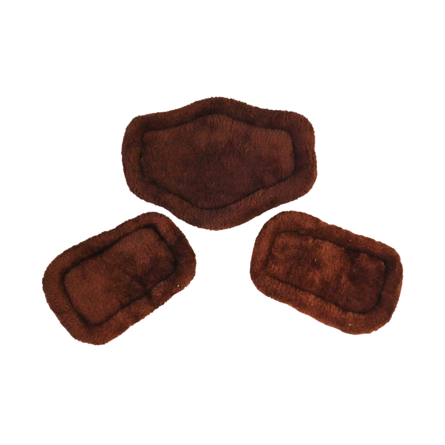 Set of brown  fleece pads for short comfort girth.