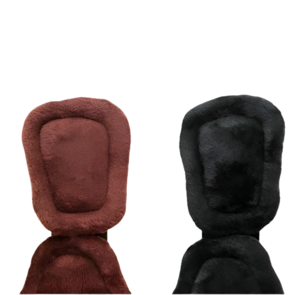 Set of brown and black fleece pads for short comfort girth.
