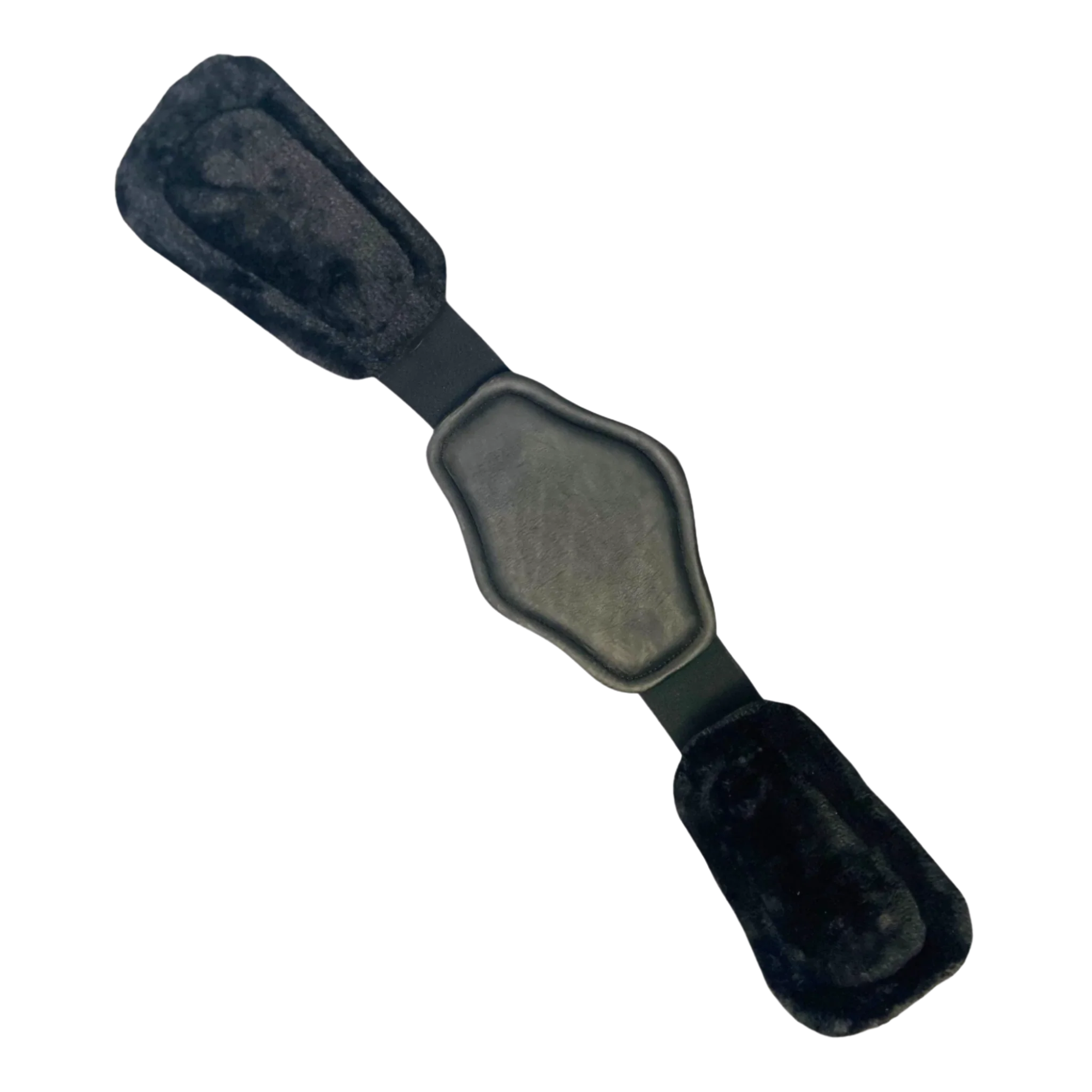 Set of black fleece pads for short comfort girth.