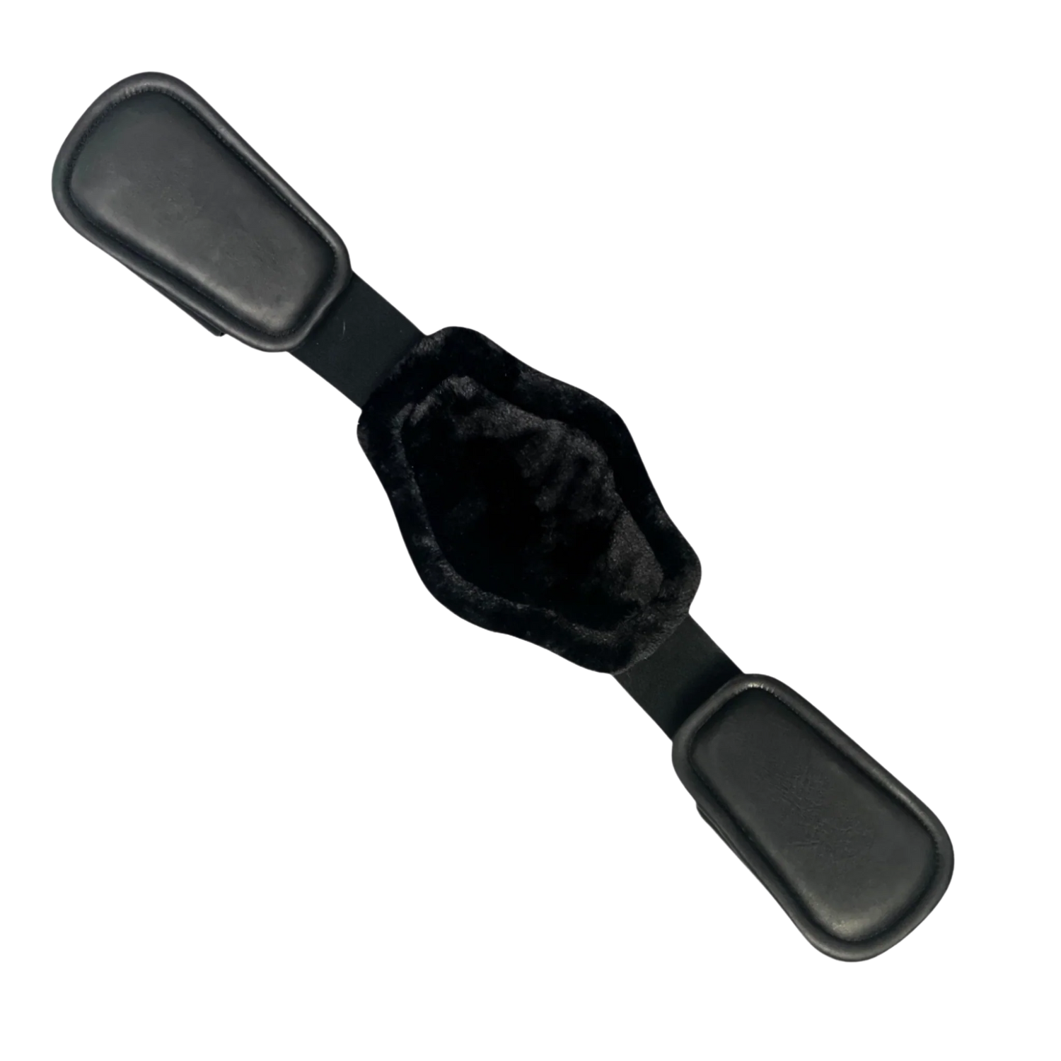 Set of black fleece pads for short comfort girth.