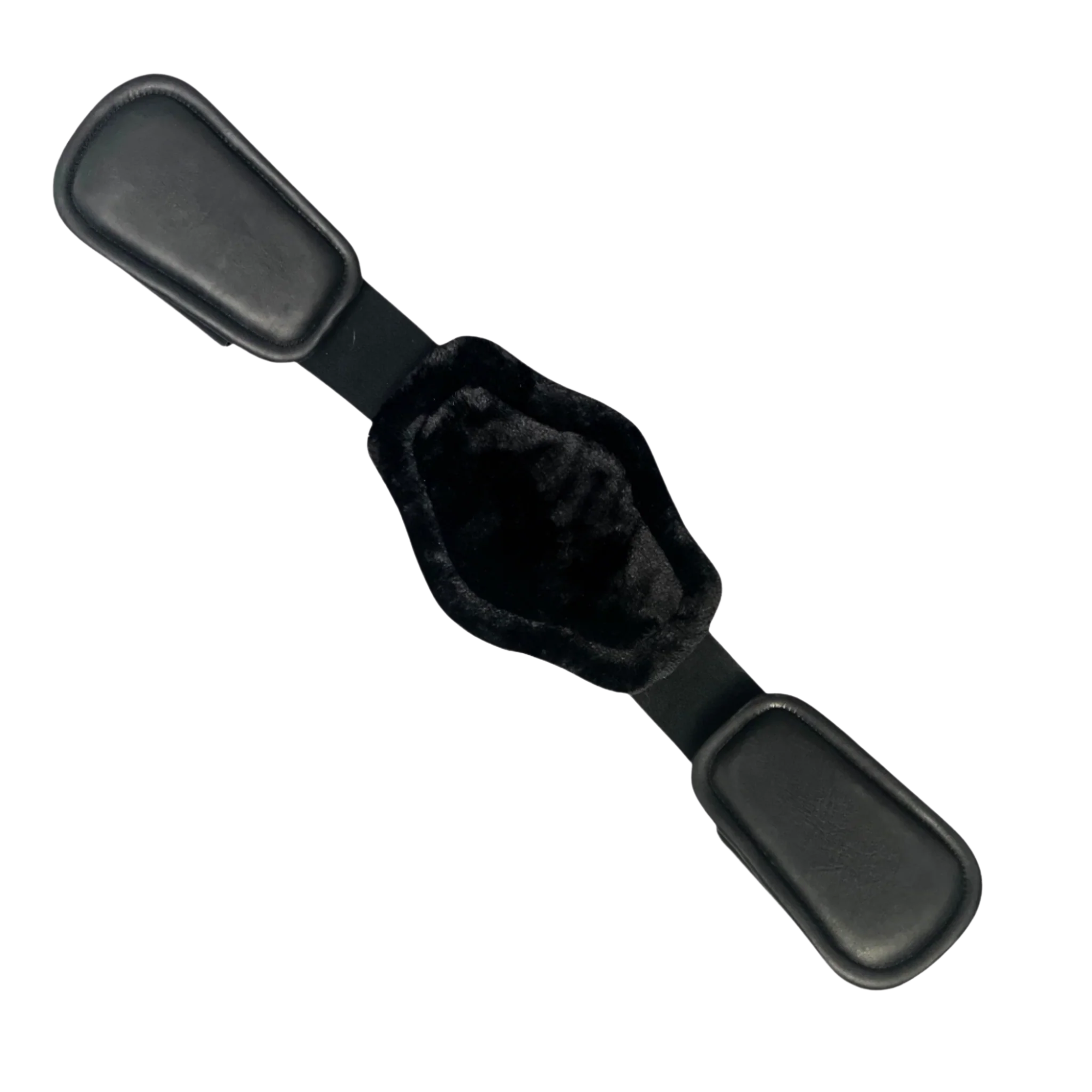 Set of black fleece pads for short comfort girth.