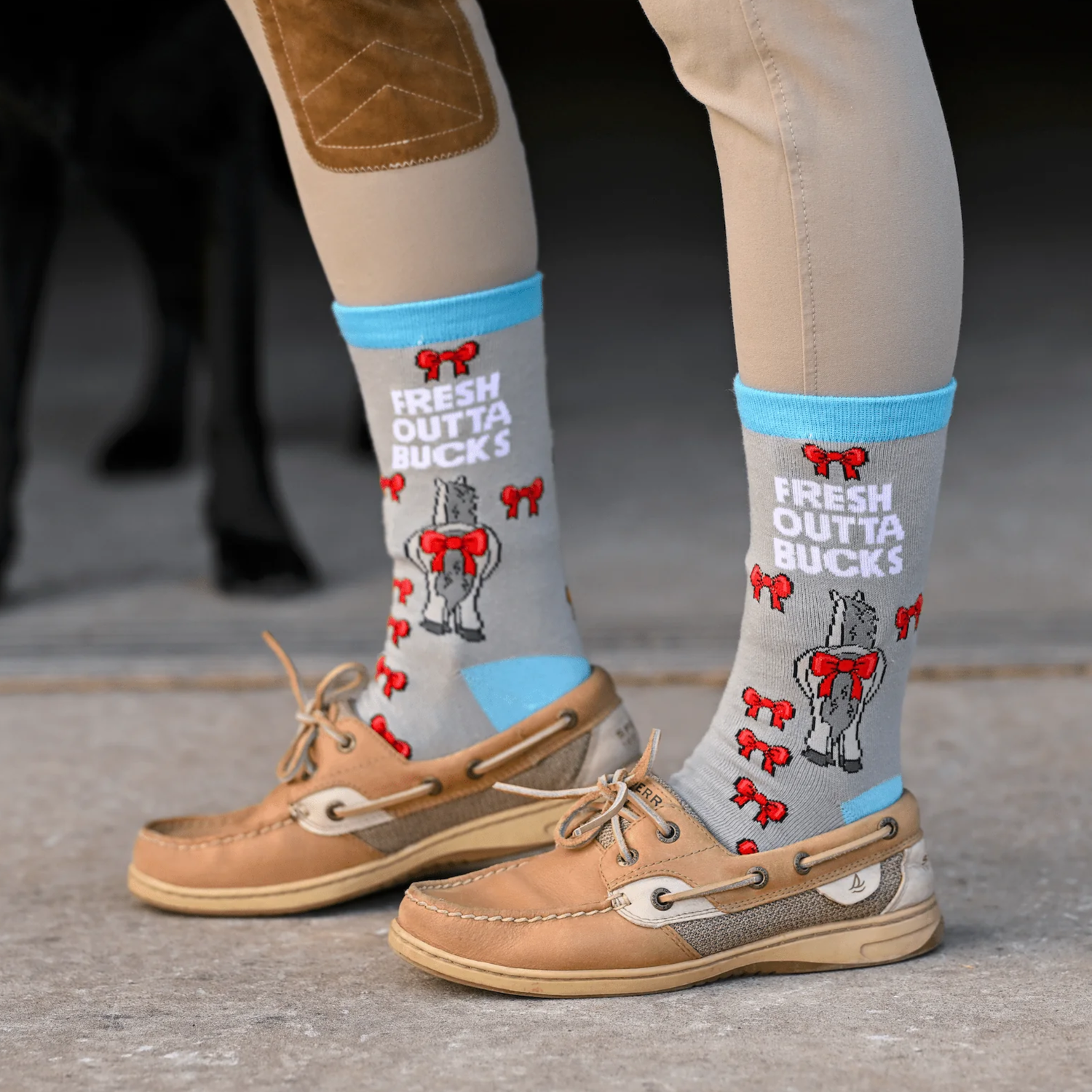 Dreamers &amp; Schemers Fresh Outta Bucks Crew Socks