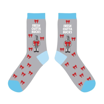 Dreamers &amp; Schemers Fresh Outta Bucks Crew Socks