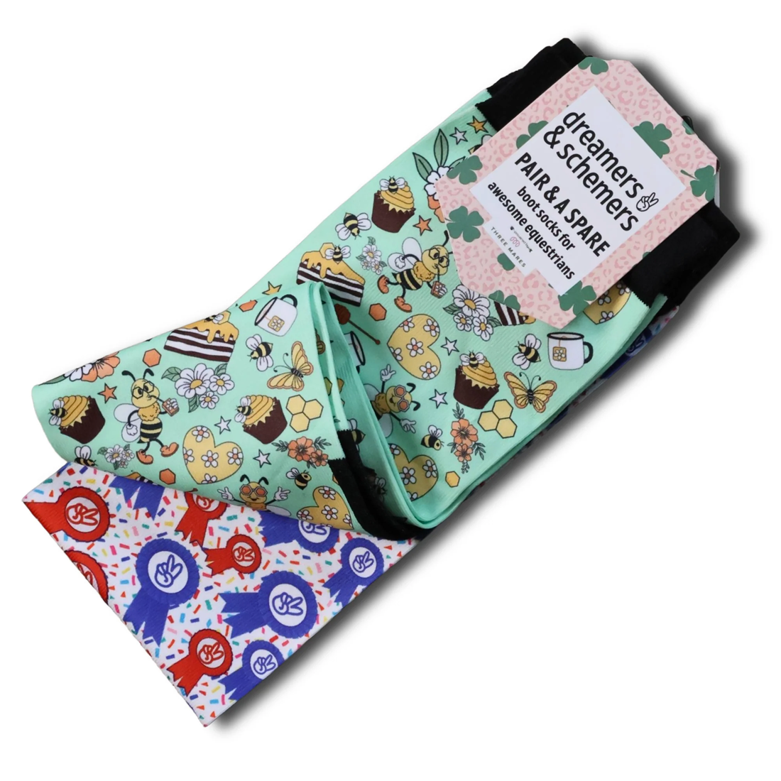 Dreamers &amp; Schemers Bee Groovy Pair &amp; A Spare Boot Socks