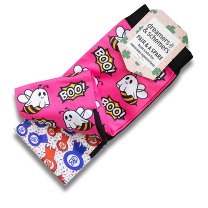 Dreamers &amp; Schemers Boo Bees Pair &amp; A Spare equestrian boot socks
