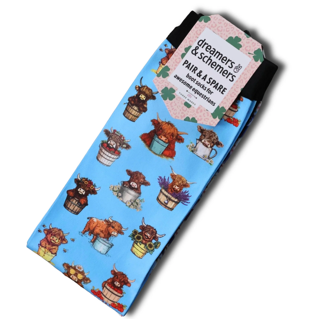 Dreamers &amp; Schemers Highland Cow Pair &amp; A Spare Boot Socks