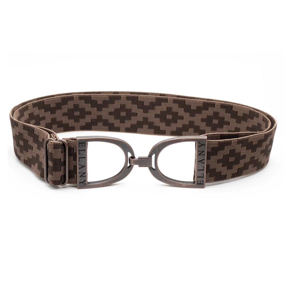 Ellany 1.5" Chocolate Polo Limited Collection, Copper Stirrup Buckle Belt