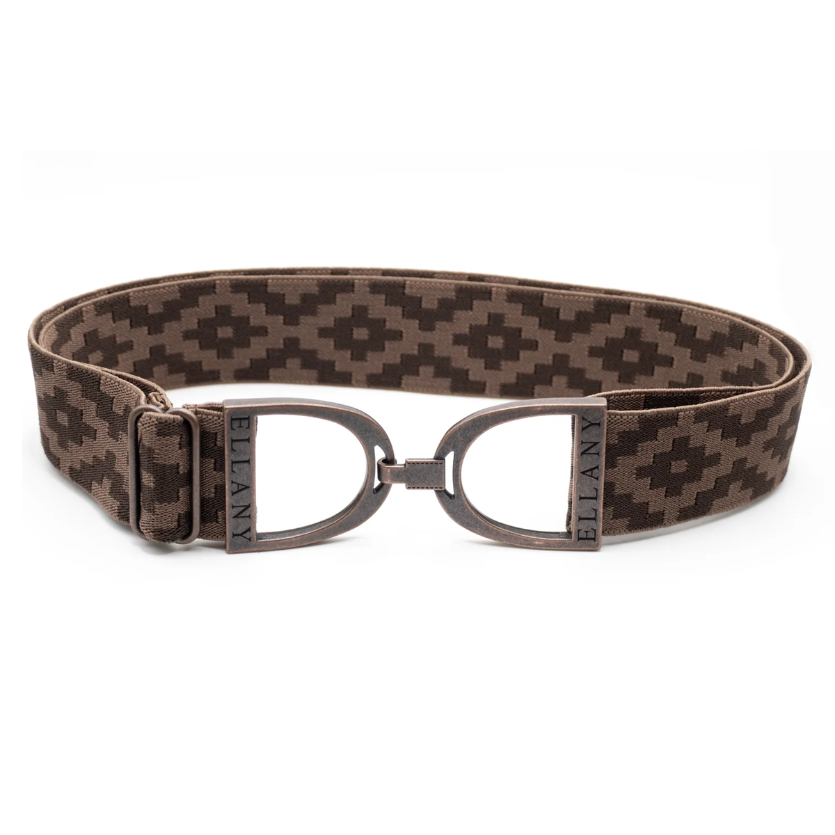 Ellany 1.5" Chocolate Polo Limited Collection, Copper Stirrup Buckle Belt