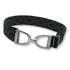 A black and gray Charcoal Polo Elany belt with polished gunmetal-tone metal hardware, featuring the brand name &