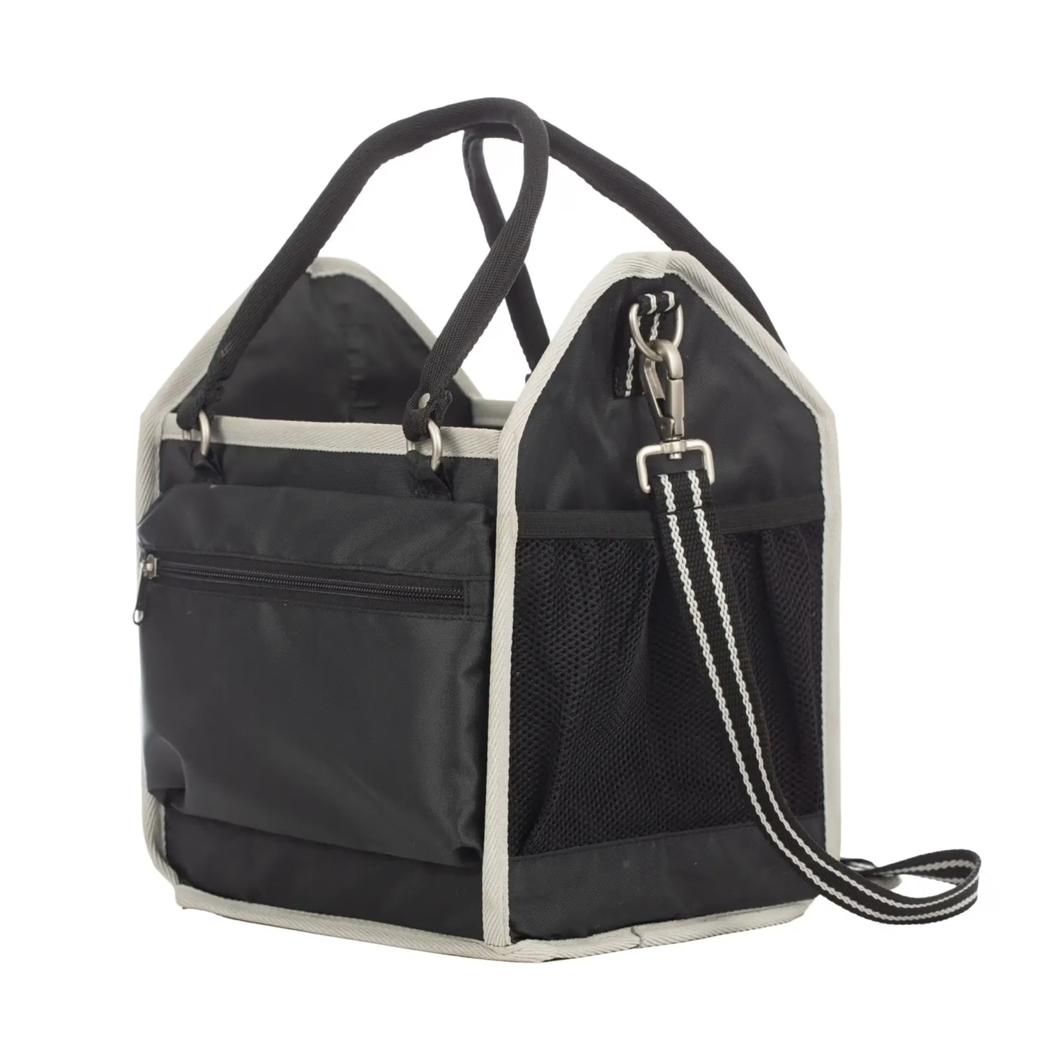Equinavia Darby Small Collapsible Grooming Tote, Black/Silver