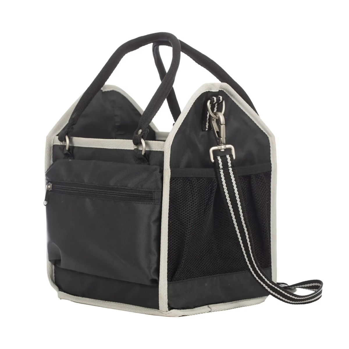 Equinavia Darby Small Collapsible Grooming Tote, Black/Silver