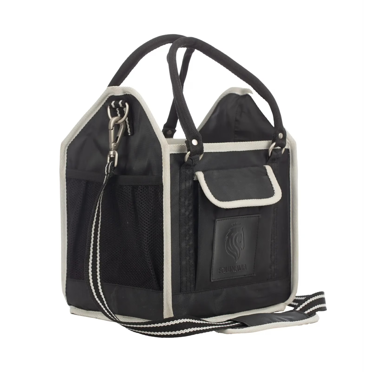 Equinavia Darby Small Collapsible Grooming Tote, Black/Silver