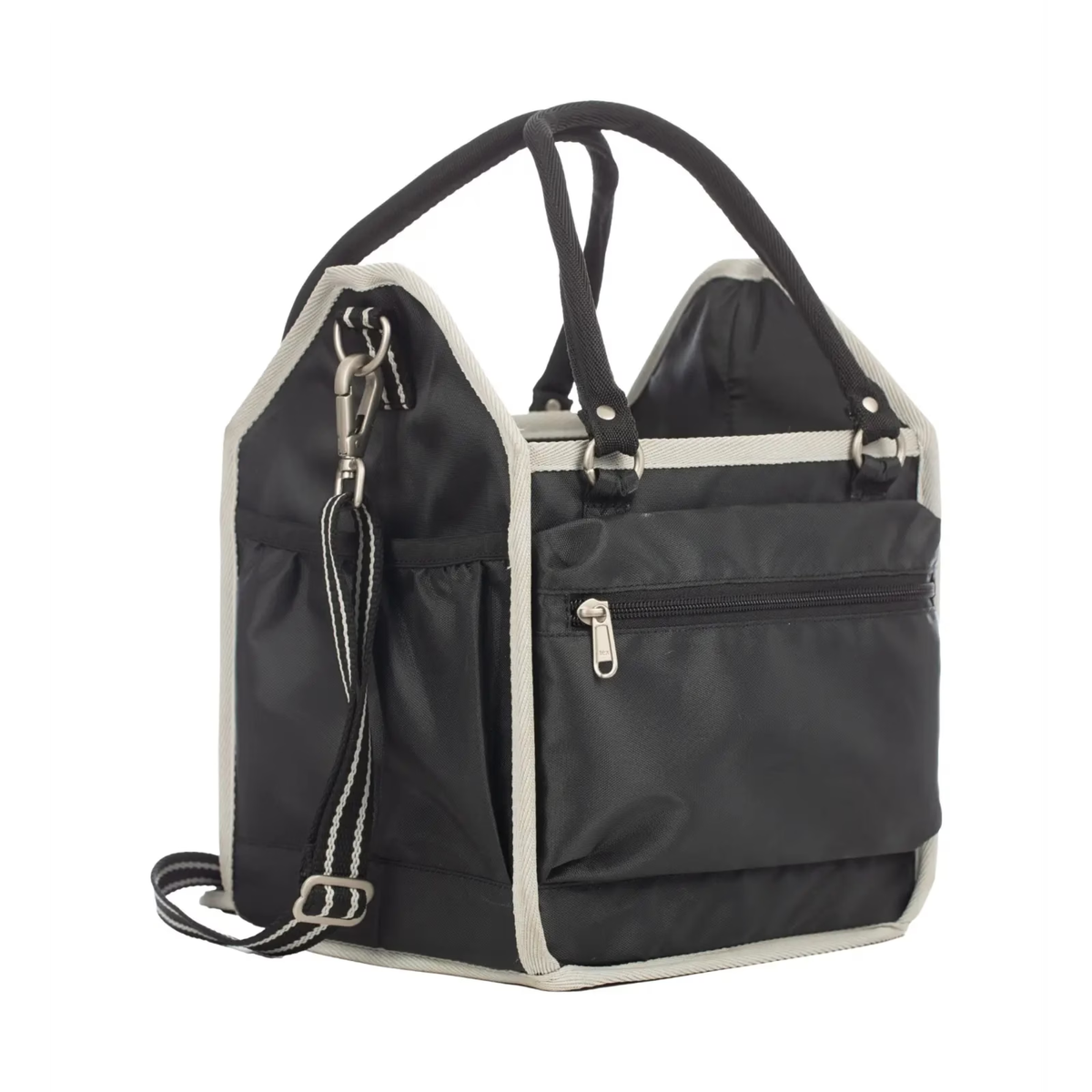 Equinavia Darby Small Collapsible Grooming Tote, Black/Silver