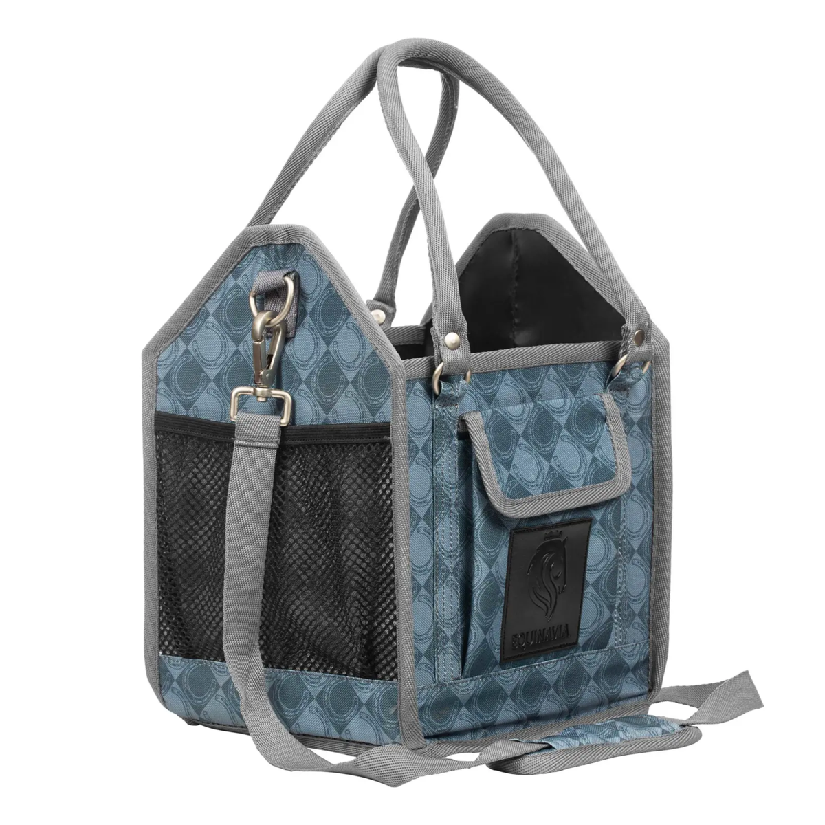 Equinavia Darby Small Collapsible Grooming Tote, Dark Gray/Light Gray