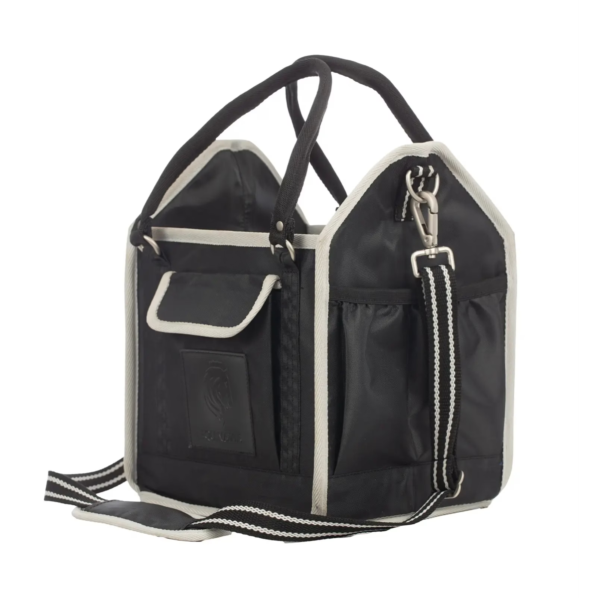Equinavia Darby Small Collapsible Grooming Tote, Black/Silver