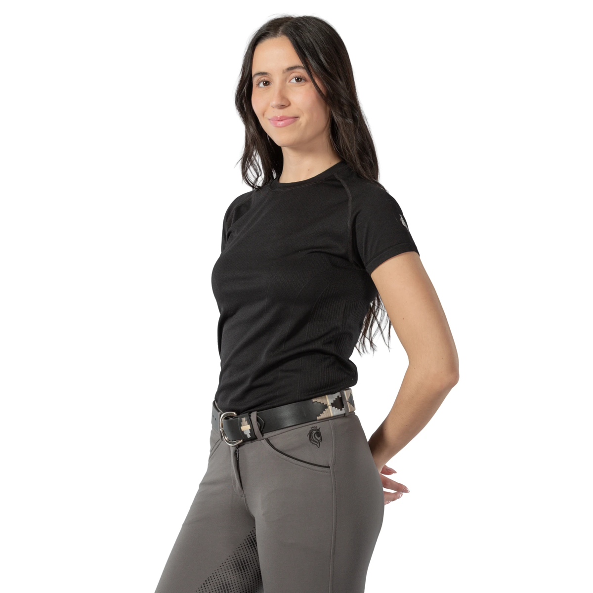 Equinavia Siri Polo Belt, Black/Rain Cloud