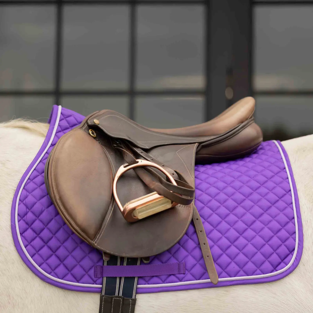 Equinavia Voss All Purpose Saddle Pad and Bonnet Set, Purple