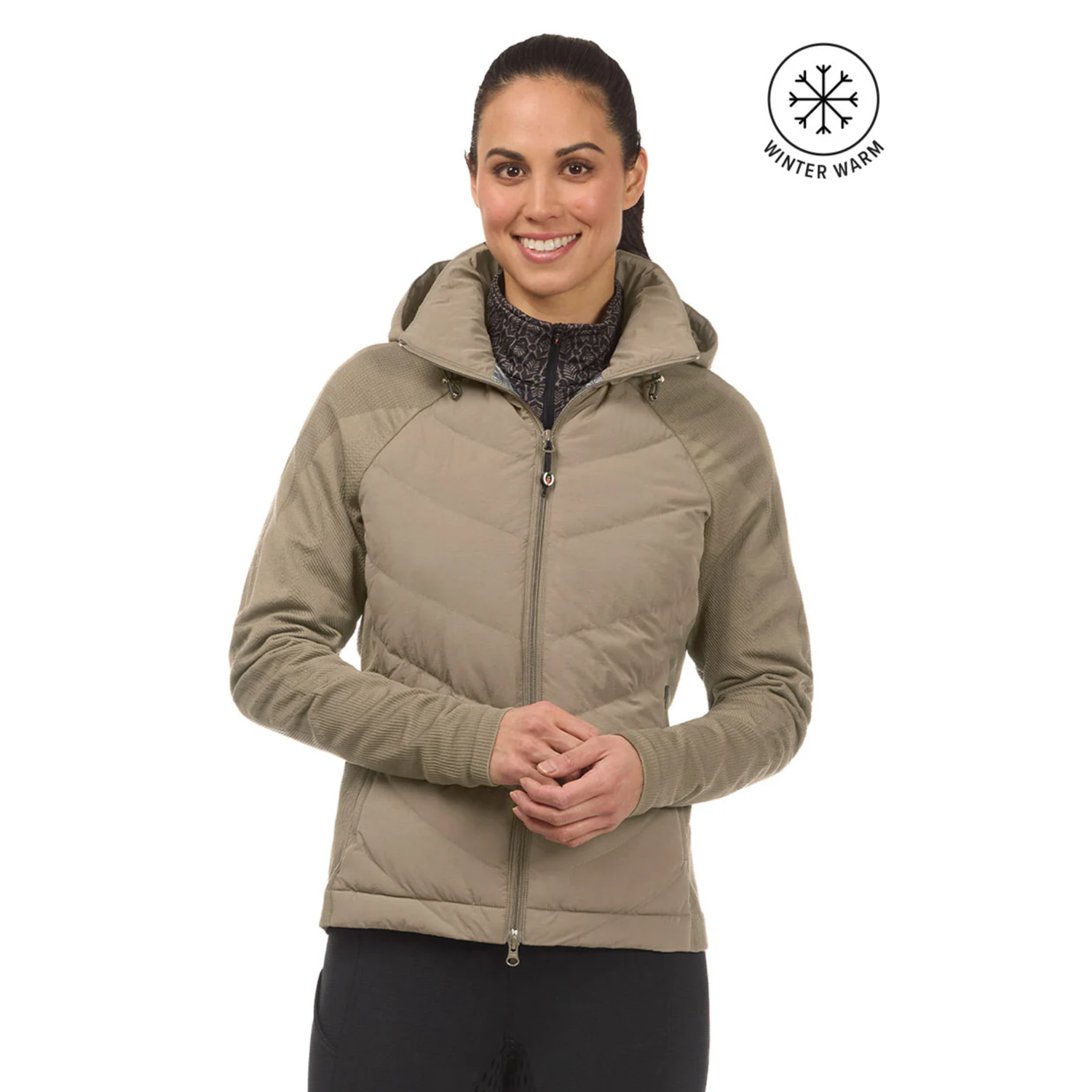 Kerrits EquiTech Hybrid Hooded Quilted Jacket, Mink