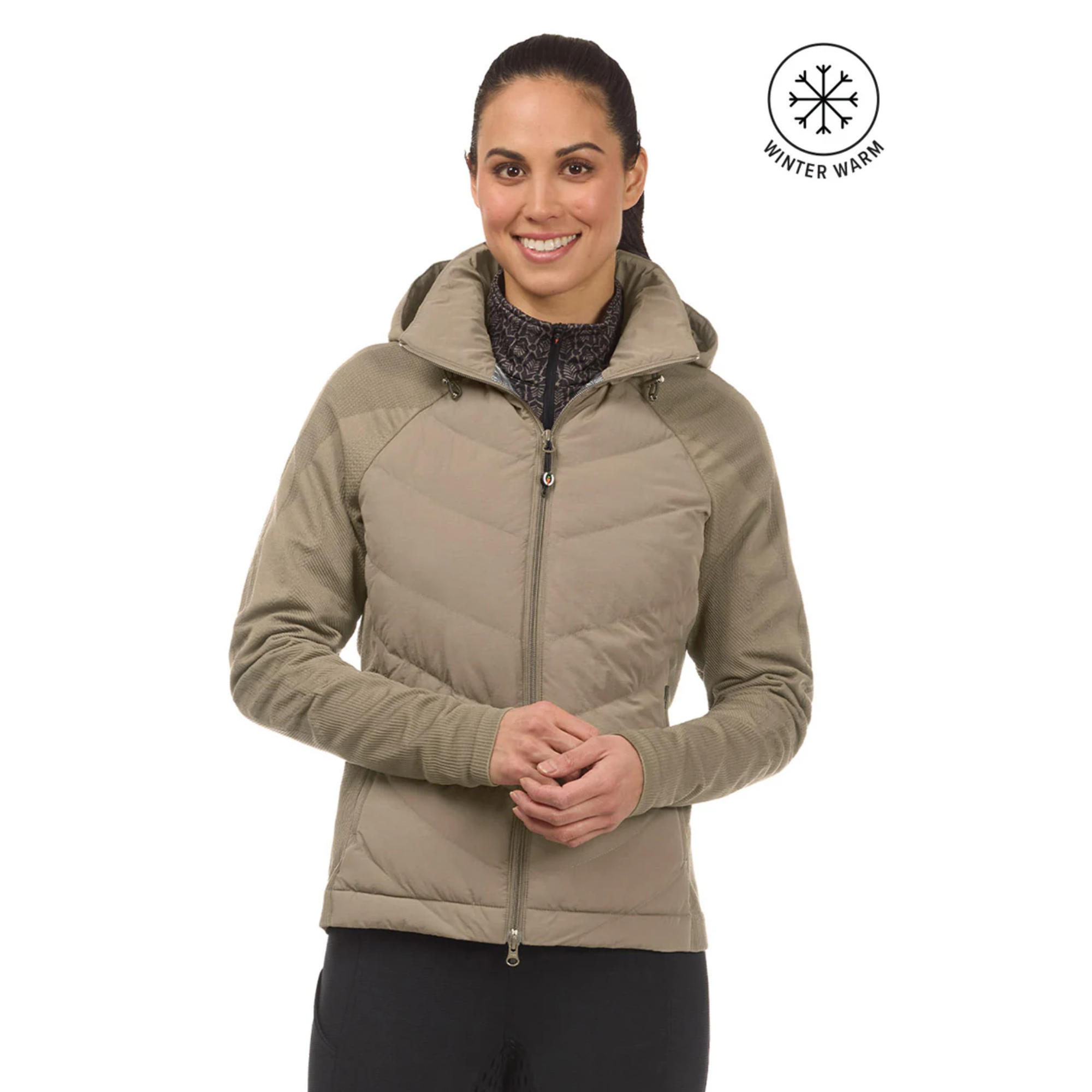 Kerrits EquiTech Hybrid Hooded Quilted Jacket, Mink