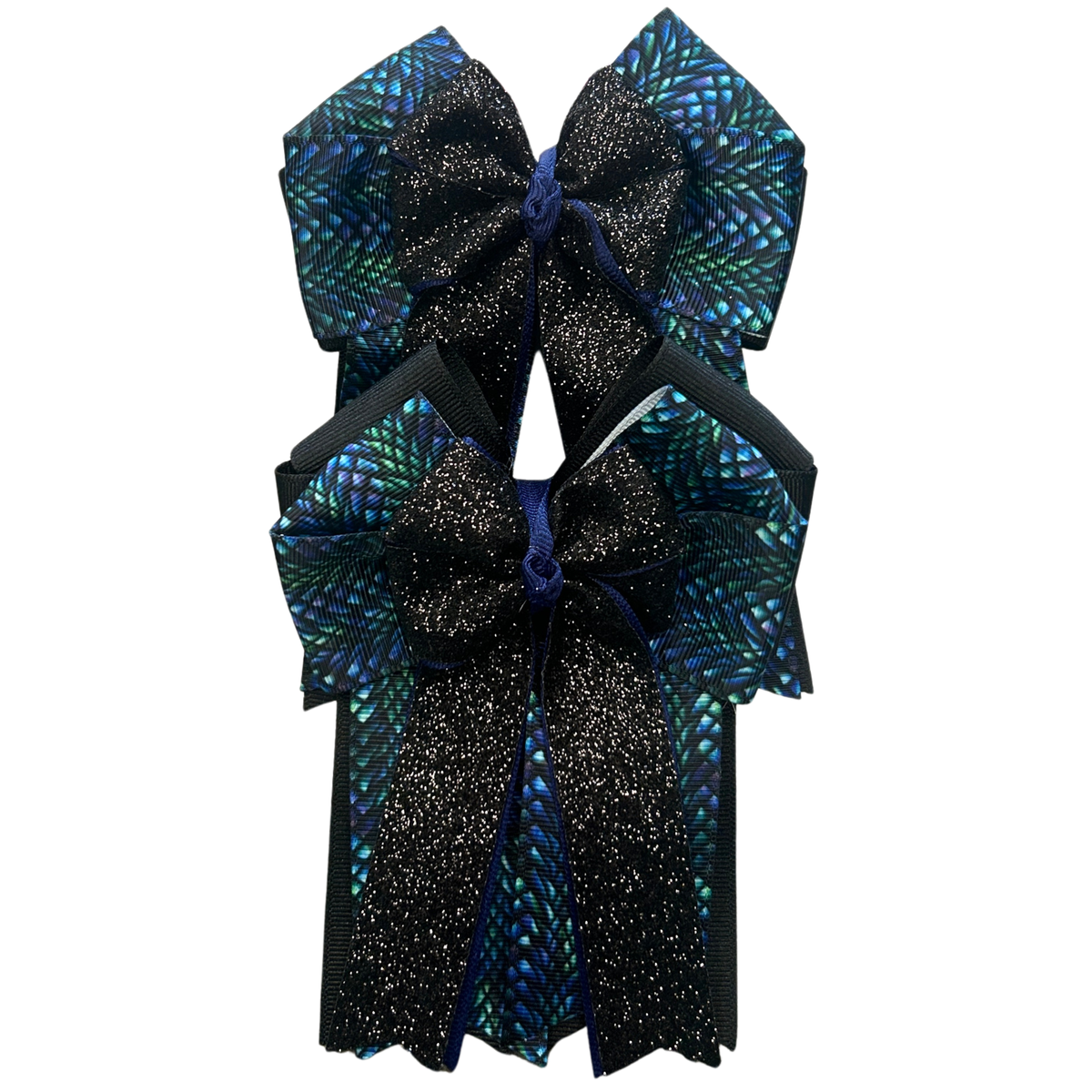 FabbyFab "Black Glitter Scales" Show Bows