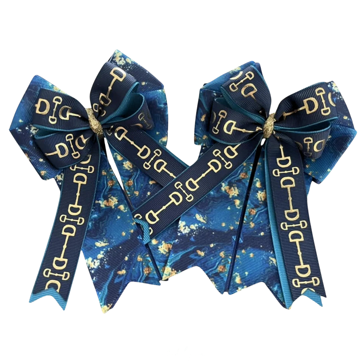 FabbyFab "Navy Teal Galaxy" Show Bows