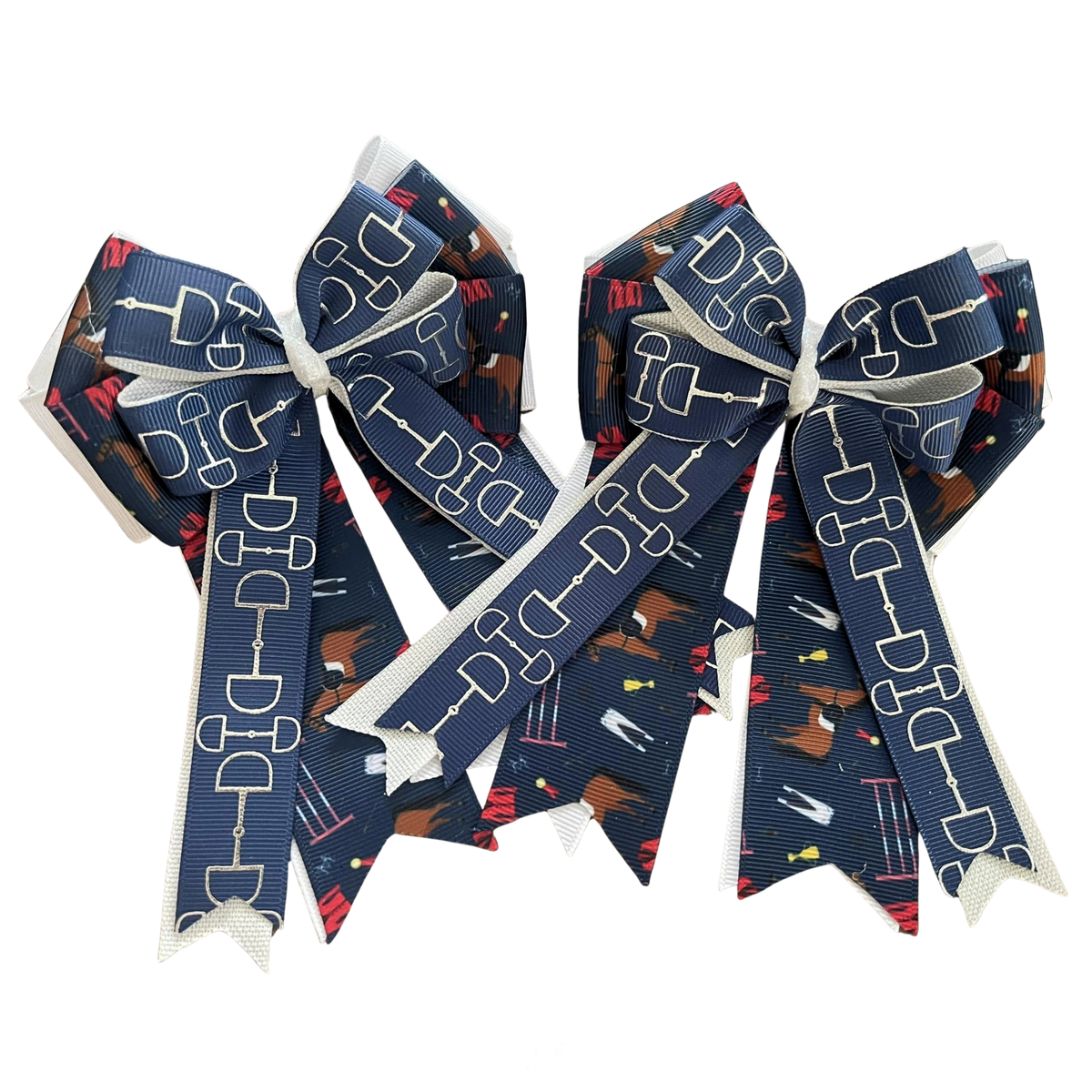FabbyFab "Navy/White Tack" Show Bows