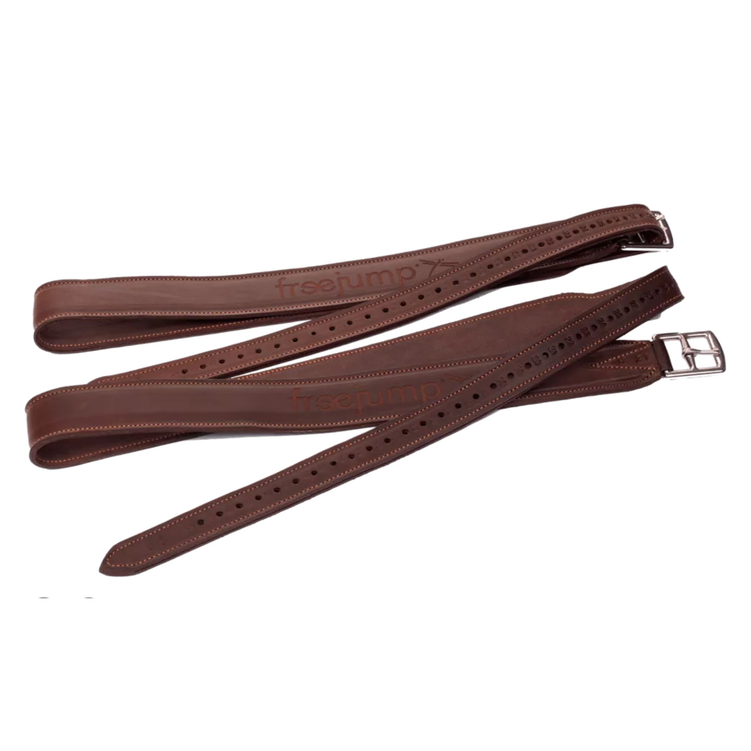 Freejump Classic Wide Stirrup Leathers, Brown