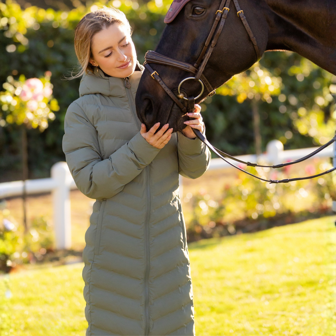 LeMieux Hayley Water Resistant Longline Puffer Coat, Rosemary