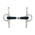 Jake Adams Equestrian Single Joint Rubber Full Cheek bit on a white background.