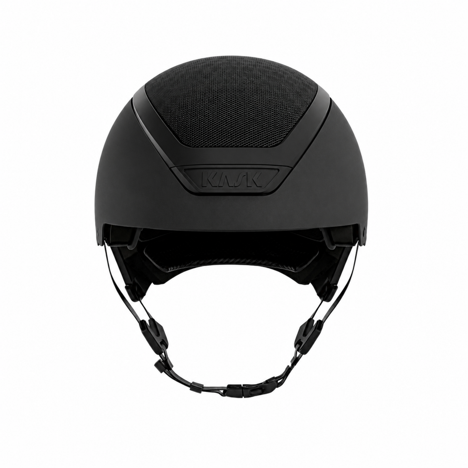 A matte black KASK Dogma cross country riding helmet shown from the front against a plain white background.