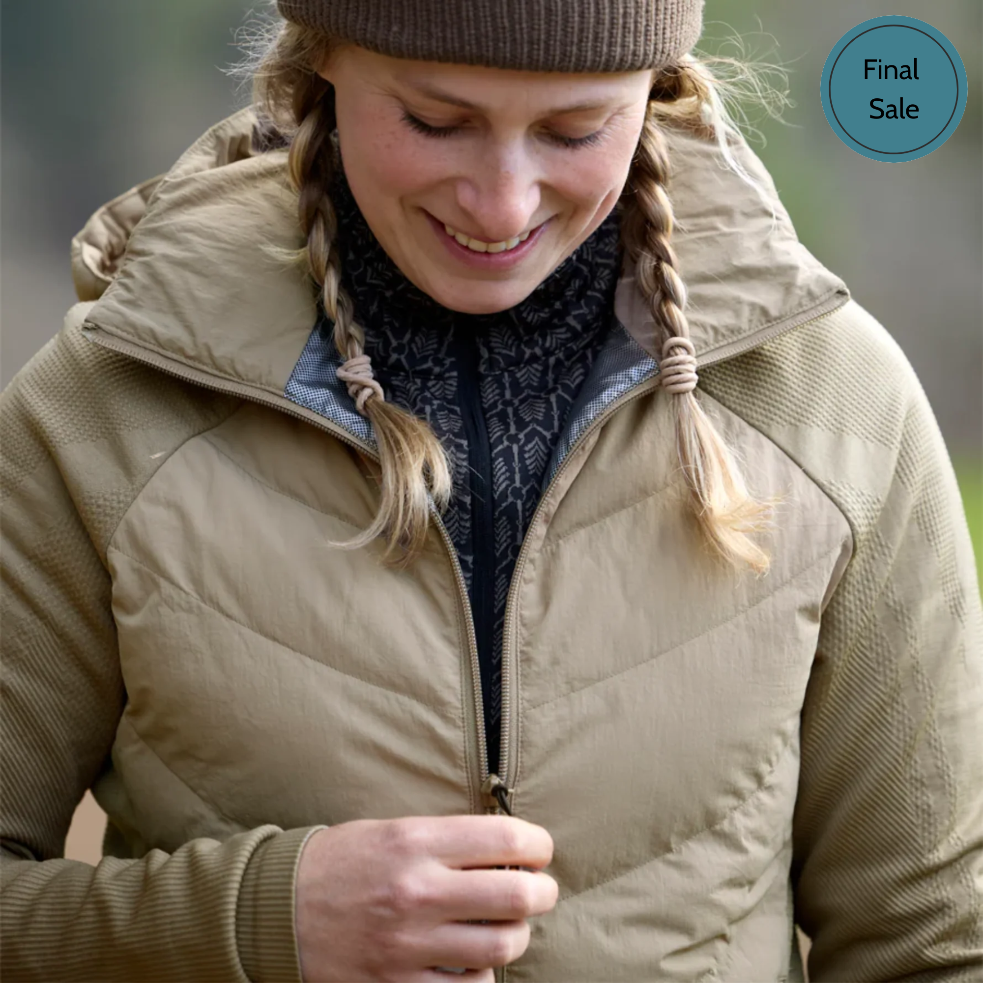 Kerrits EquiTech Hybrid Hooded Quilted Jacket, Mink