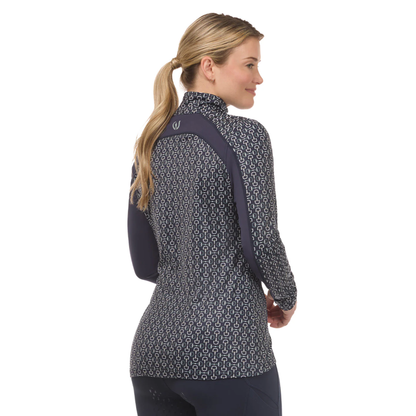 Kerrits First Level Quarter Zip Stretch Fleece Tech Top, Galaxy Blue Bit of Color