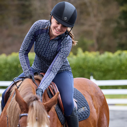 Kerrits First Level Quarter Zip Stretch Fleece Tech Top, Galaxy Blue Bit of Color
