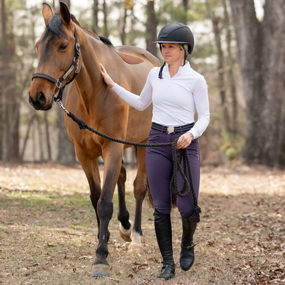 KL Select Gabrielle Knee Patch Breeches, Blackberry/Black