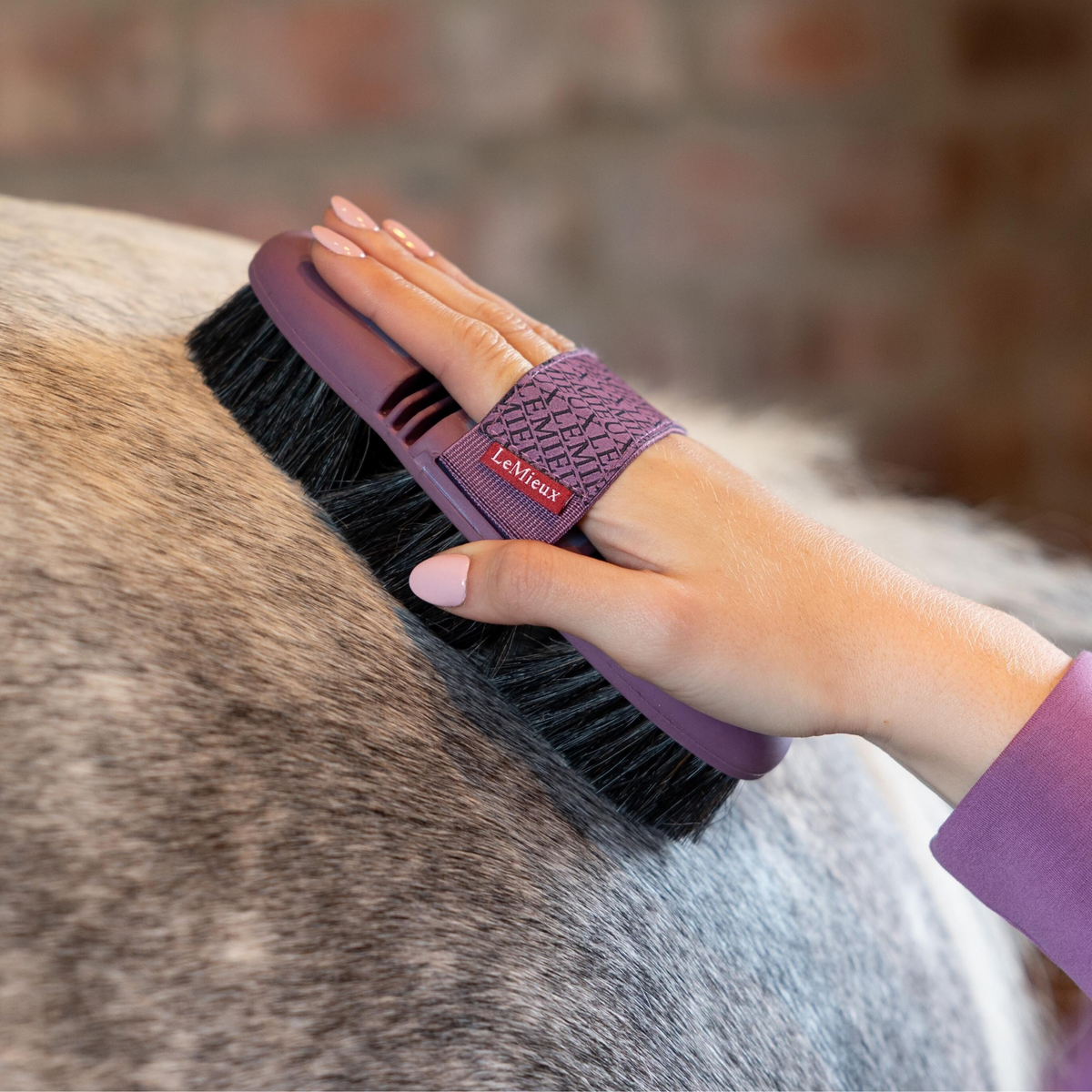 LeMieux Flexi Horse Hair Body Brush, Powder Blue