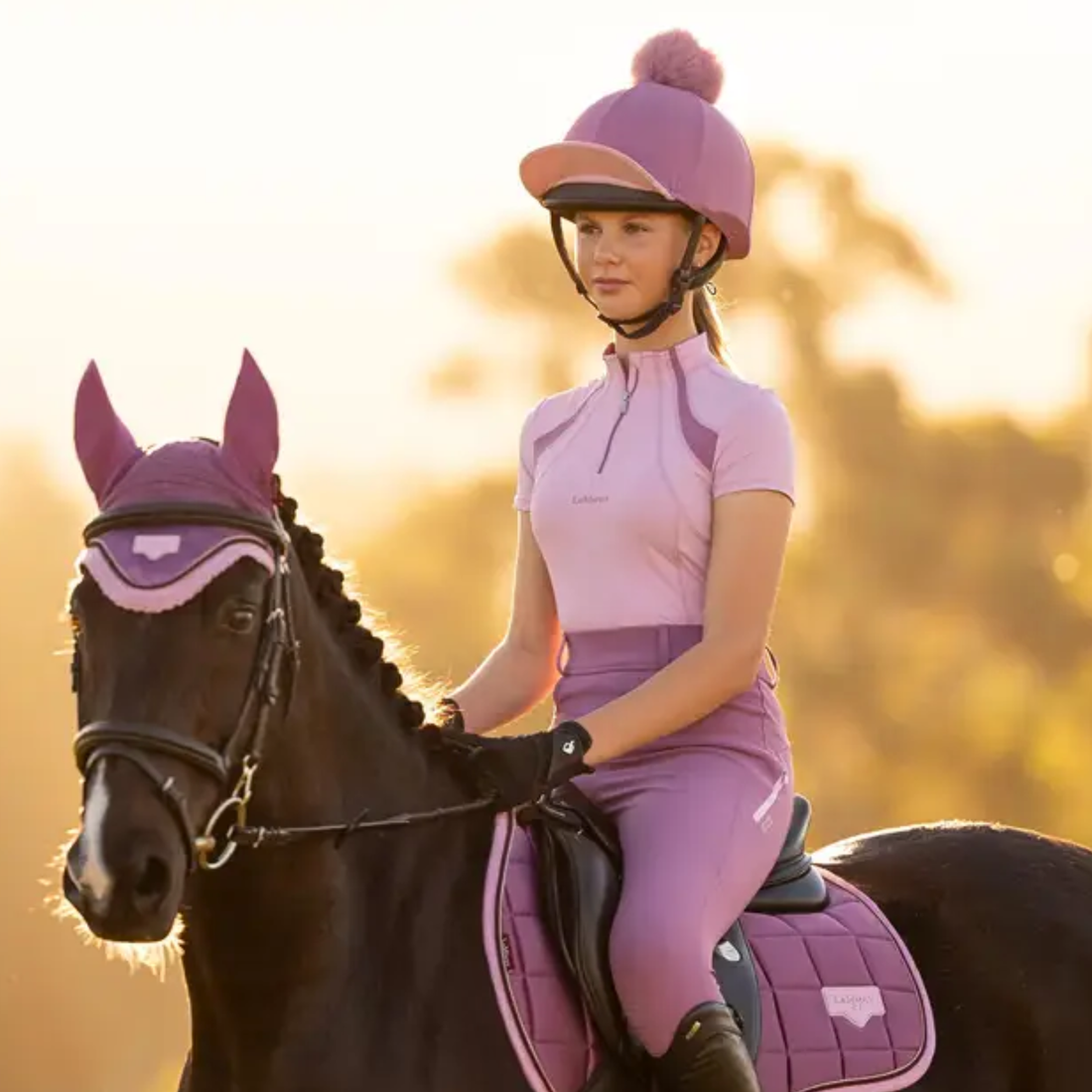 LeMieux Classique Pom Hat Silk, Mallow