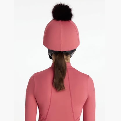 LeMieux Classique Pom Hat Silk, Cranberry