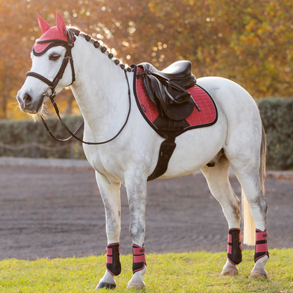 LeMieux Mini Suede Close Contact Square Pad, Cranberry