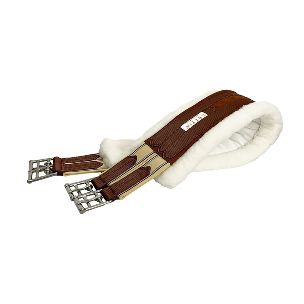 Lettia CoolMax Fleece Lined Girth, Chocolate Brown