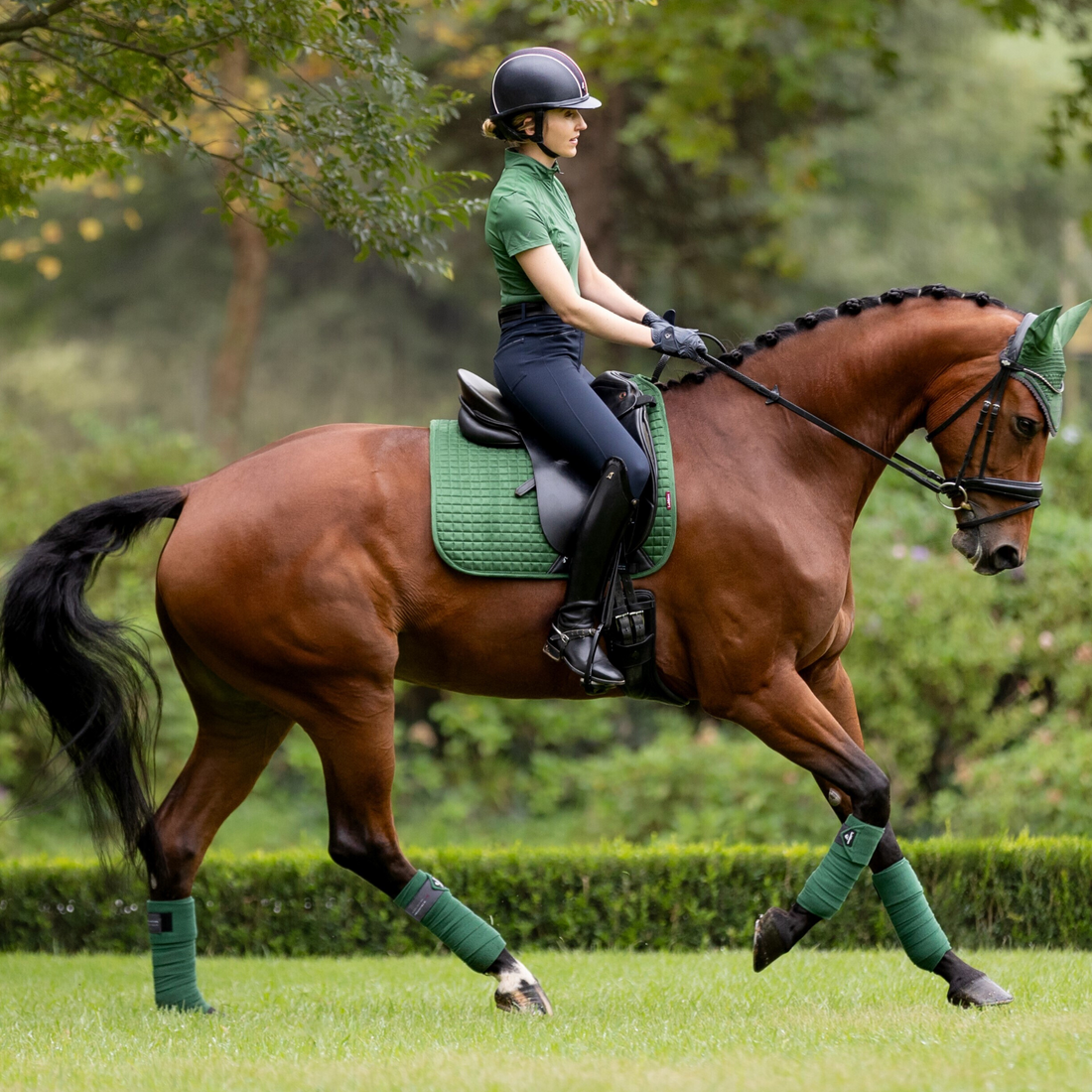 LeMieux Mia Mesh Short Sleeve Base Layer, Hunter Green