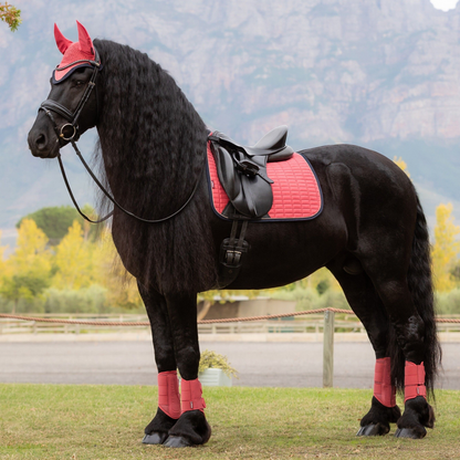 LeMieux Suede Dressage Square Pad, Cranberry