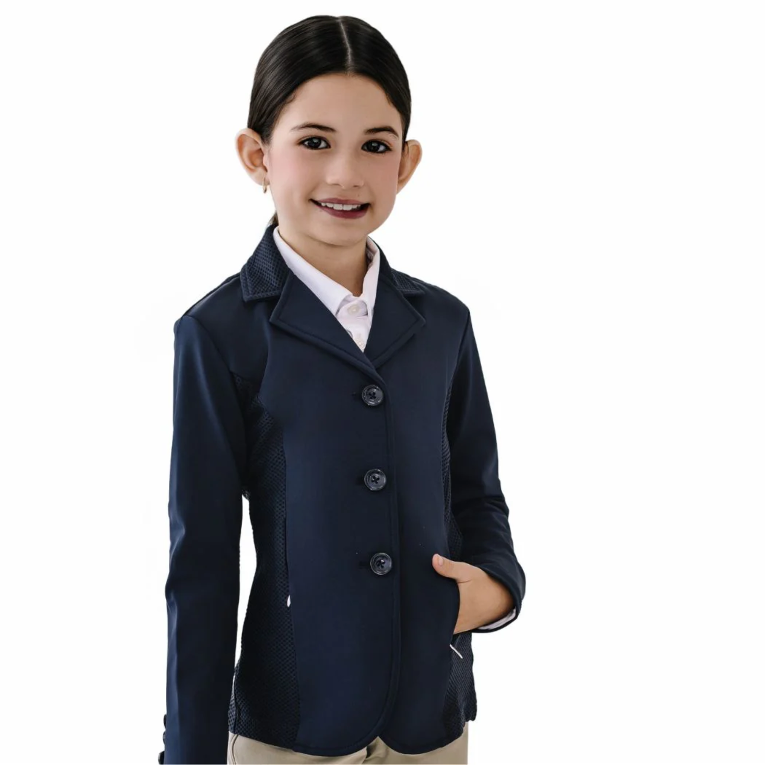 Ovation Kids Hybrid Mesh Show Coat, Navy