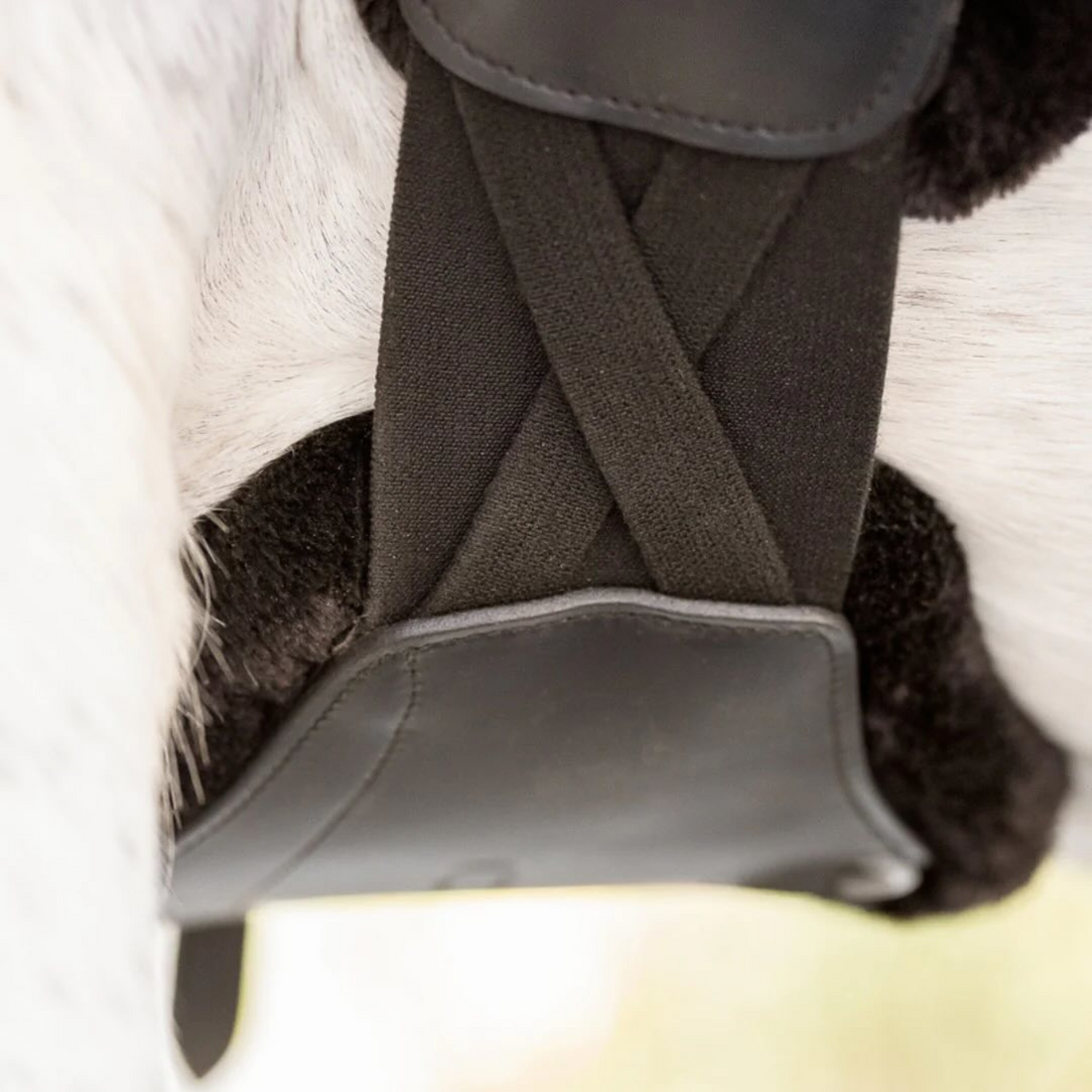 Close-up of black pressure relief comfort short girth.