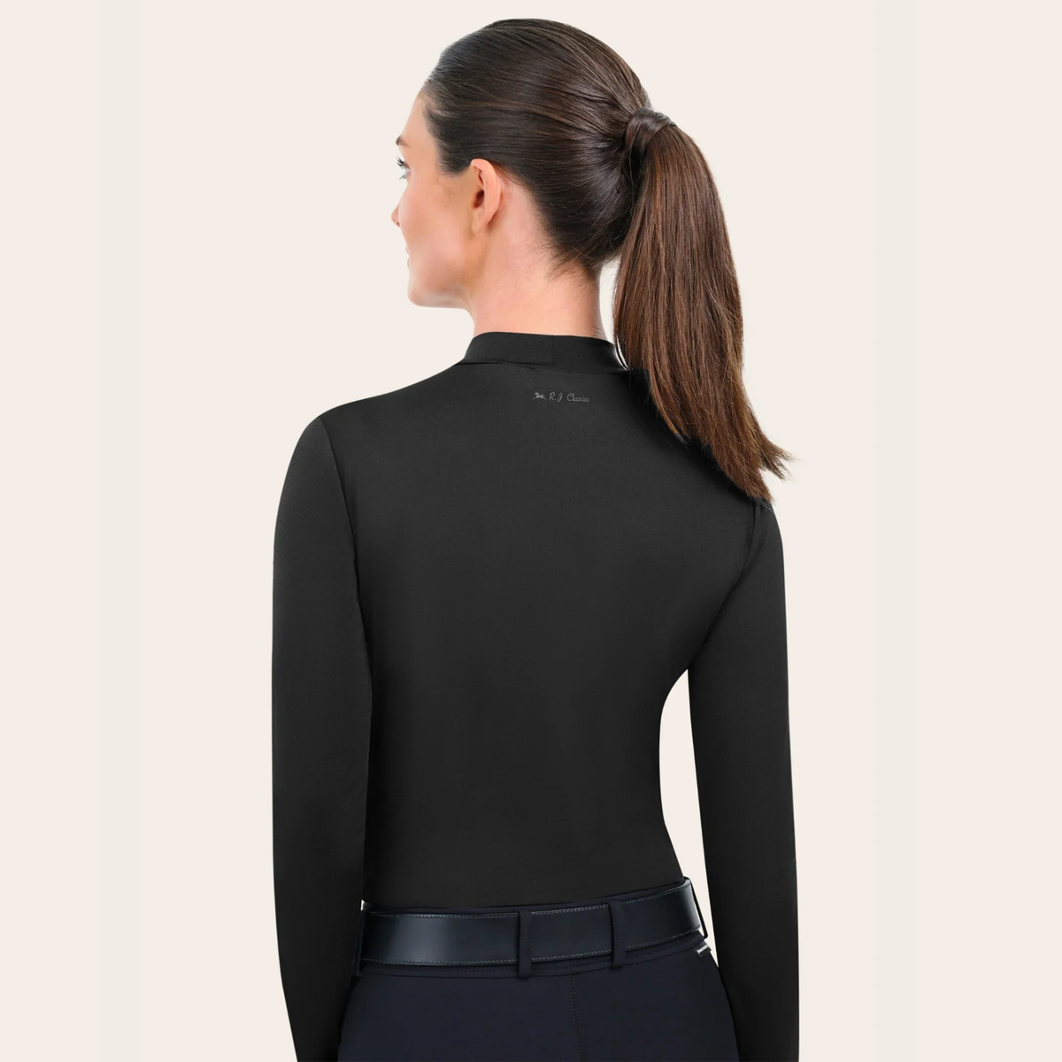 R.J. Classics Jemma Mock Neck Shirt, Black