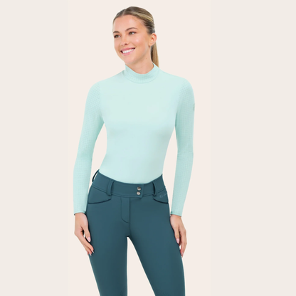 R.J. Classics Jemma Mock Neck Shirt, Icey Mist