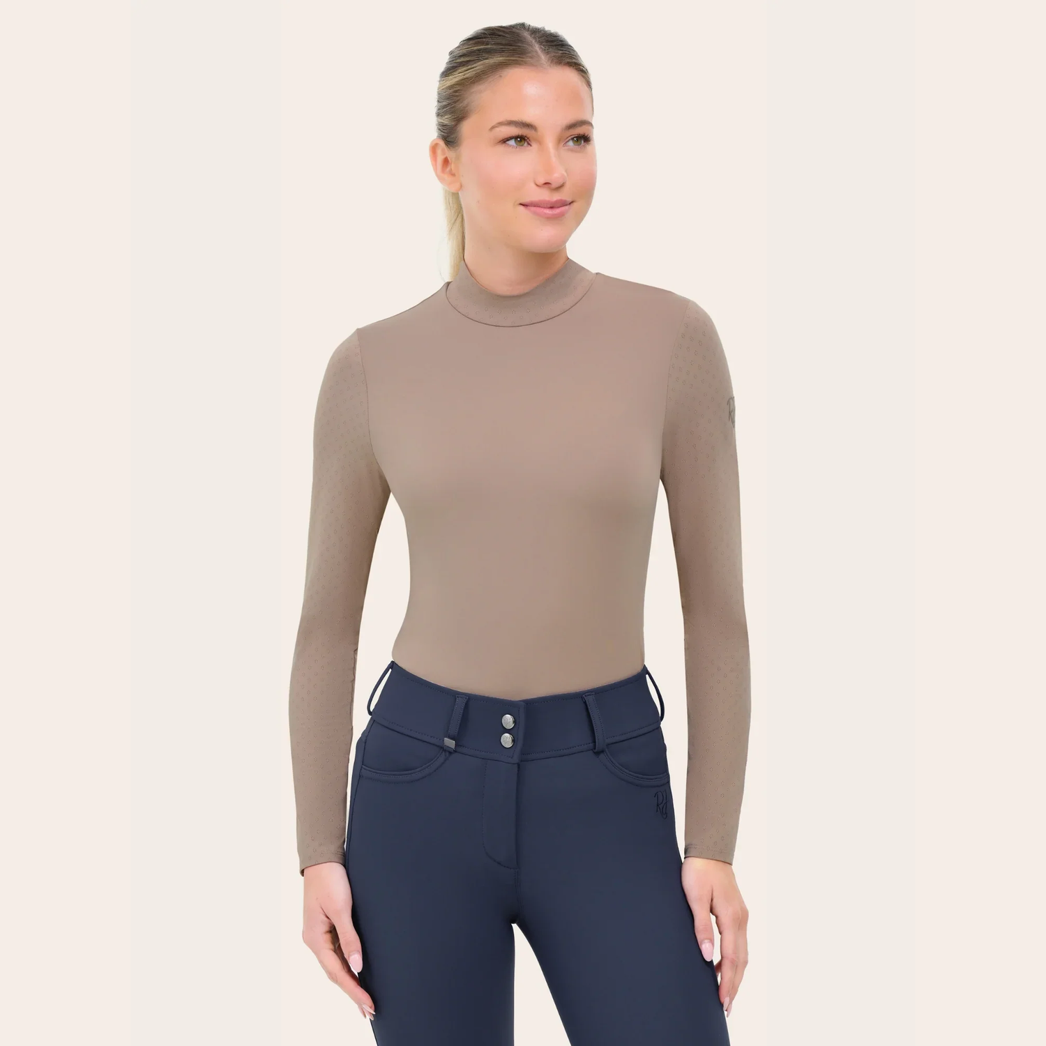 R.J. Classics Jemma Mock Neck Shirt, Truffle