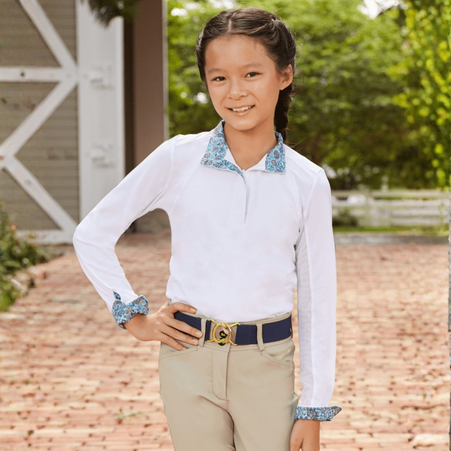 R.J. Classics Maddie Jr. 37.5 Show Shirt, Blue Paisley Floral