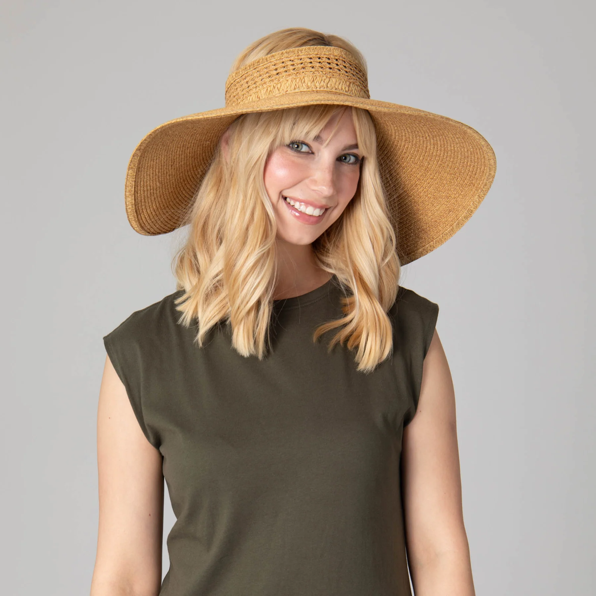 San Diego Hat Company Everyday Full Coverage - Wide Brim Roll Up Visor